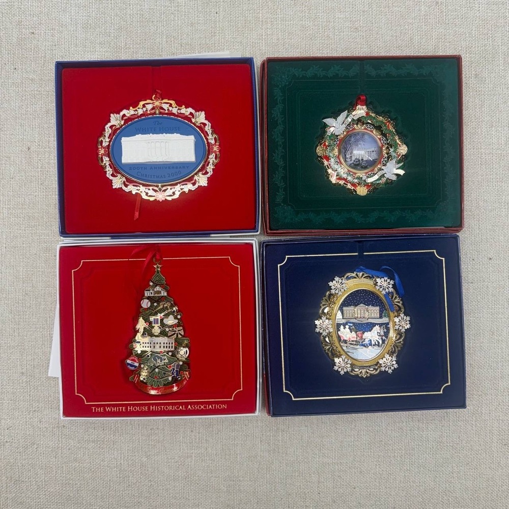 White House‎ Historical Association Christmas Ornament Lot 2000 2004 2013 2015